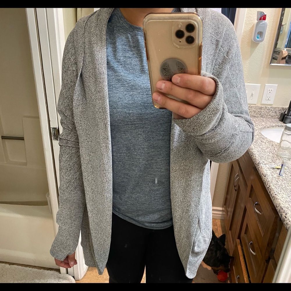 Grey Long Sleeved Cardigan